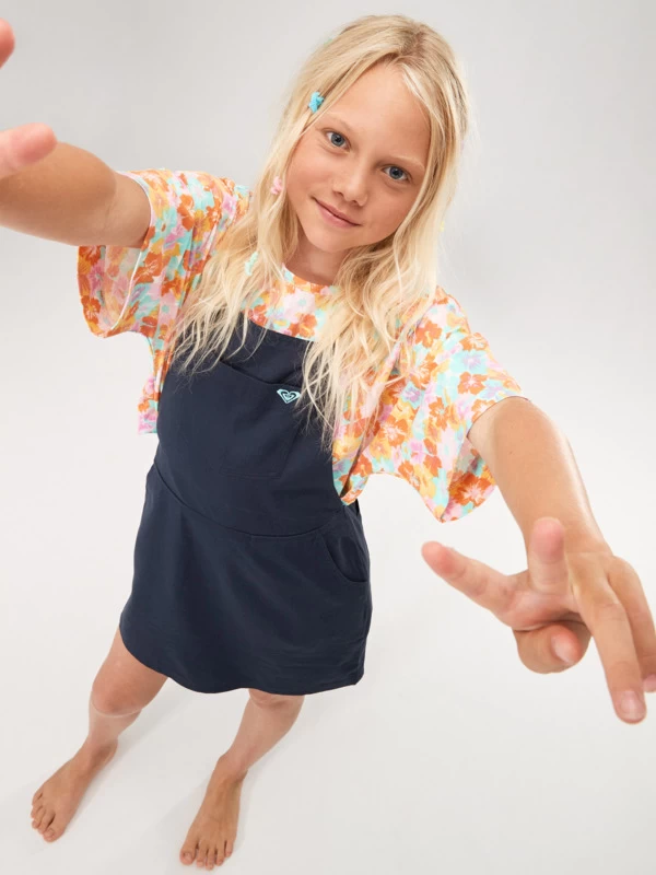 Roxy Girls 4-16 Sunset Waves Strappy Overalls Dress - Image 14