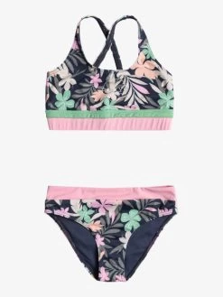 Roxy Girls 7-16 Ilacabo Active Crop Top Two-Piece Bikini Set