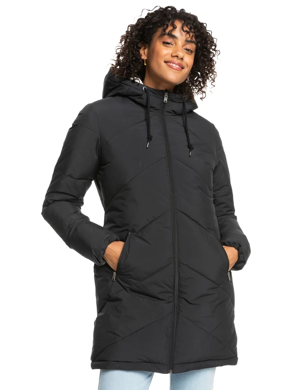 Roxy Womens Better Weather Longline Hooded Puffer Jacket - Image 6