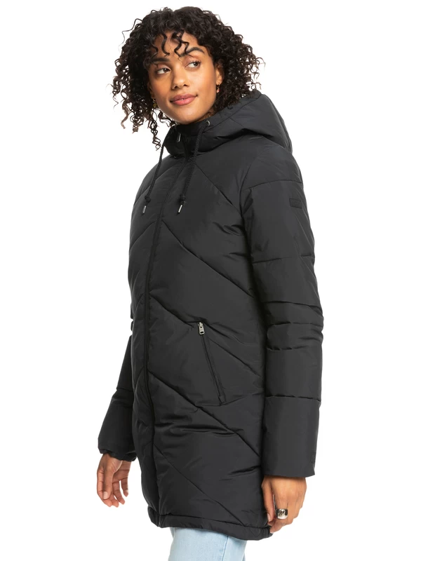 Roxy Womens Better Weather Longline Hooded Puffer Jacket - Image 3