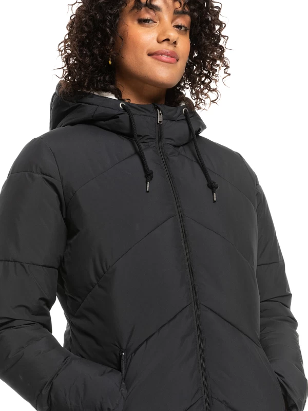 Roxy Womens Better Weather Longline Hooded Puffer Jacket - Image 5