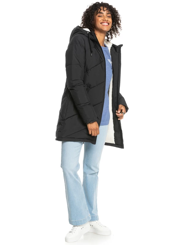 Roxy Womens Better Weather Longline Hooded Puffer Jacket - Image 8
