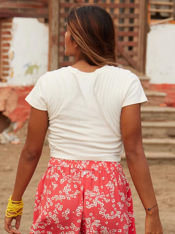 Womens Roxy All Day Short Sleeve Cropped T-Shirt - Image 2