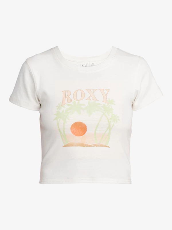 Womens Roxy All Day Short Sleeve Cropped T-Shirt - Image 5