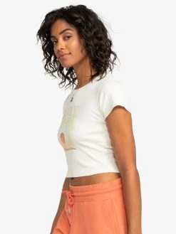 Womens Roxy All Day Short Sleeve Cropped T-Shirt