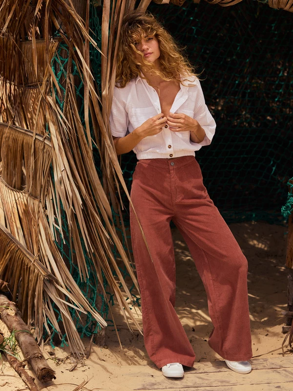 Roxy Womens Winter Around Wide Leg Corduroy Trousers - Image 9