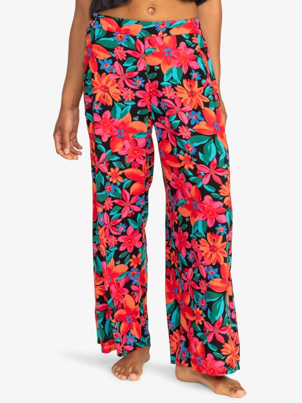 Roxy Womens Midnight Avenue Wide Leg Printed Trousers - Image 3