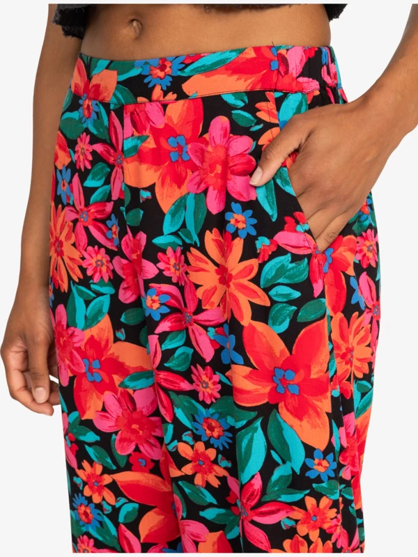 Roxy Womens Midnight Avenue Wide Leg Printed Trousers