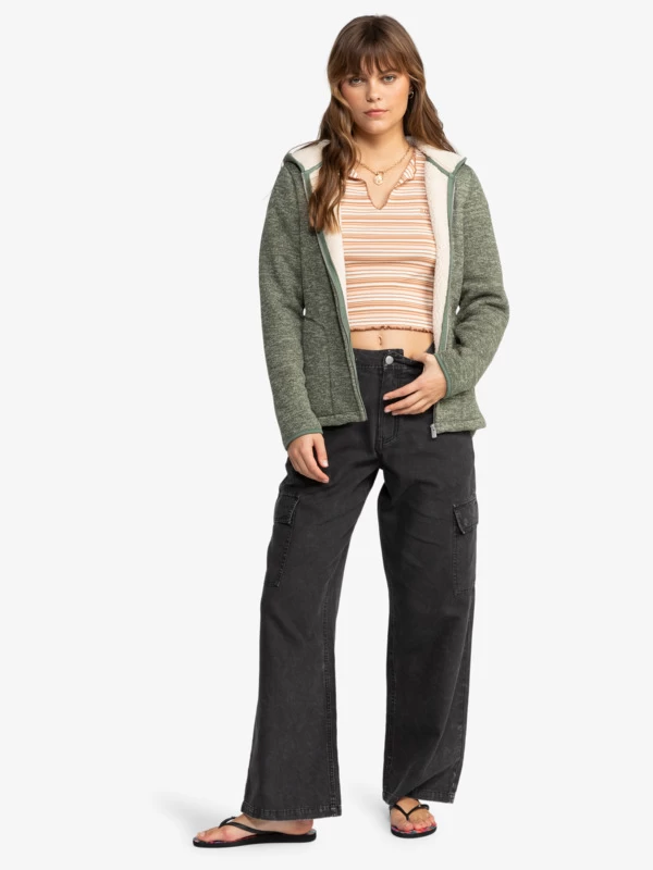 Roxy Womens Petal Fever Polar Fleece Zip-Up Hoodie - Image 4