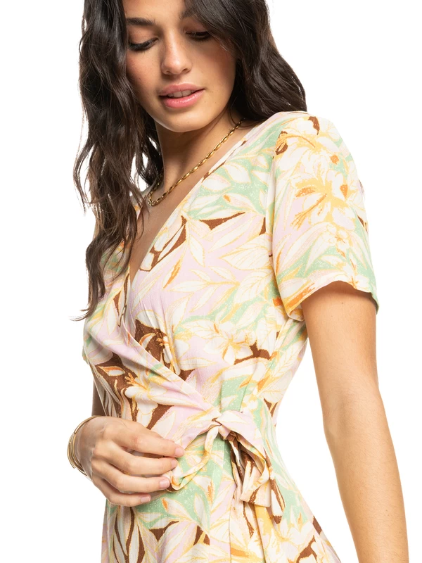 Roxy Womens Springtime Feels Mini Wrap Dress