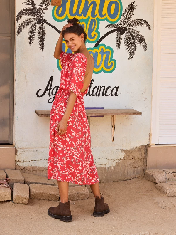 Roxy Womens Golden Dawn Midi Fit & Flare Dress - Image 5