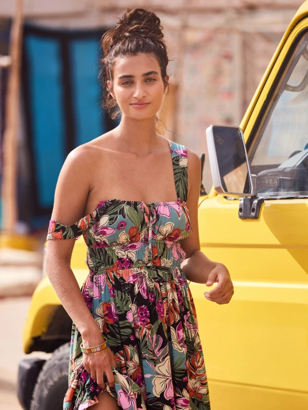 Roxy Womens Paradise Winds Tropical Midi Dress - Image 3