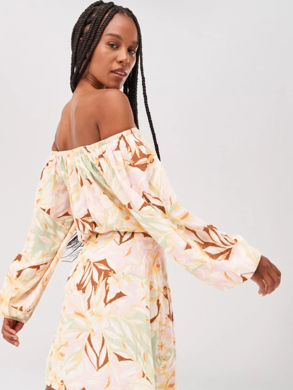 Roxy Womens Sunset Kiss Puff Sleeve Top - Image 3