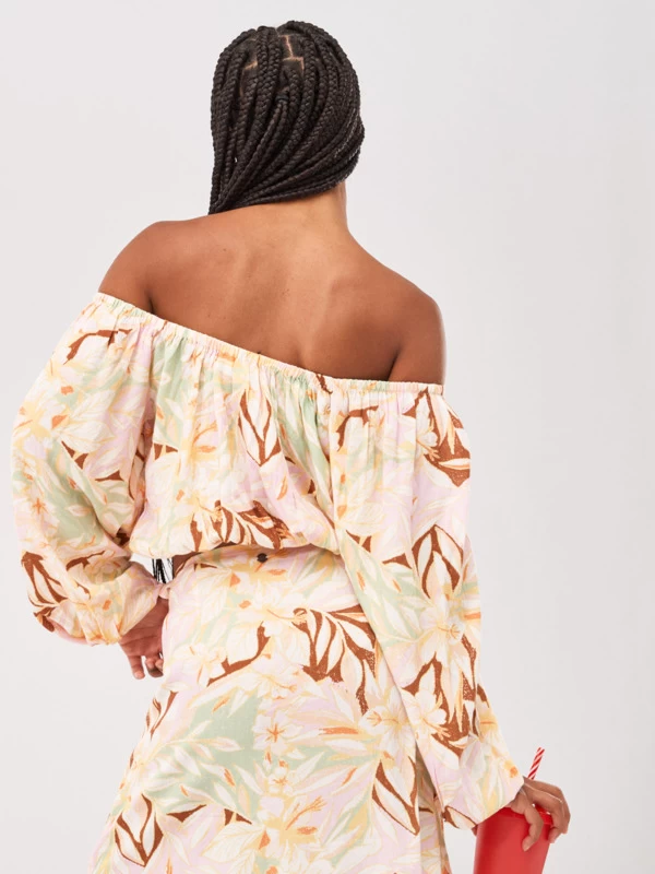 Roxy Womens Sunset Kiss Puff Sleeve Top - Image 2