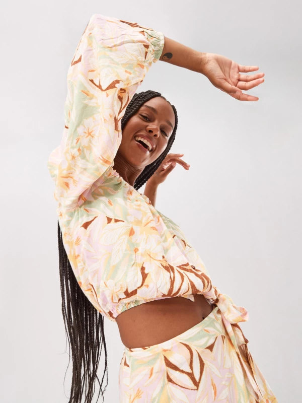 Roxy Womens Sunset Kiss Puff Sleeve Top - Image 4