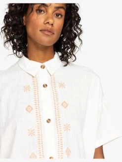 Roxy Womens Beachy Nostalgia Short Sleeves Shirt