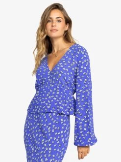 Roxy Womens Palm Desert Long Sleeves Blouse