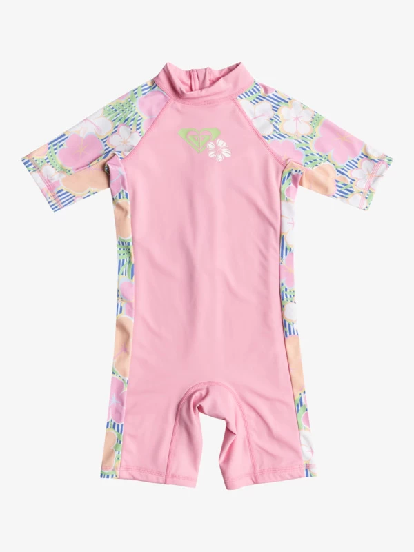 Roxy Girls 2-7 Tiny Flower Short Sleeve One-Piece Rash Vest - Image 2