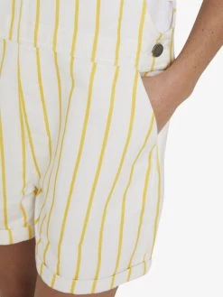 Roxy Womens Great Time Stripe Denim Dungaree Shorts