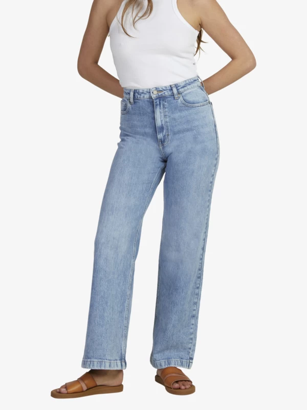 Roxy Womens Luna Beau Blue Stretch Denim Jeans - Image 4