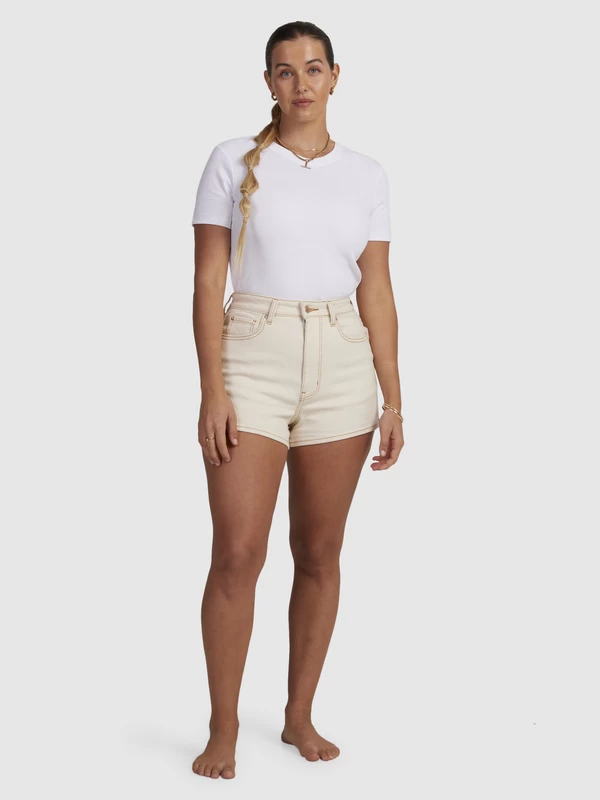 Roxy Womens Chlo Natural Denim Shorts - Image 7