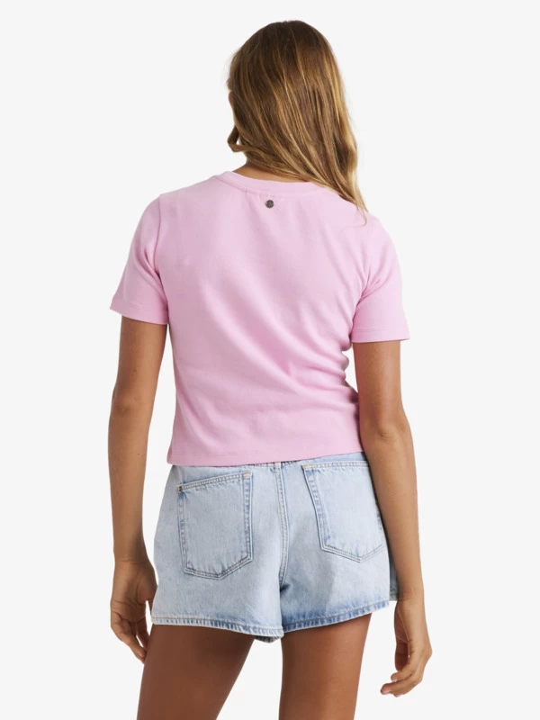 Roxy Womens Baby Tee Short Sleeve Rib Knit Top - Image 5