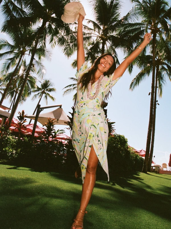 Roxy Womens Indigo Sand Wrap Midi Dress