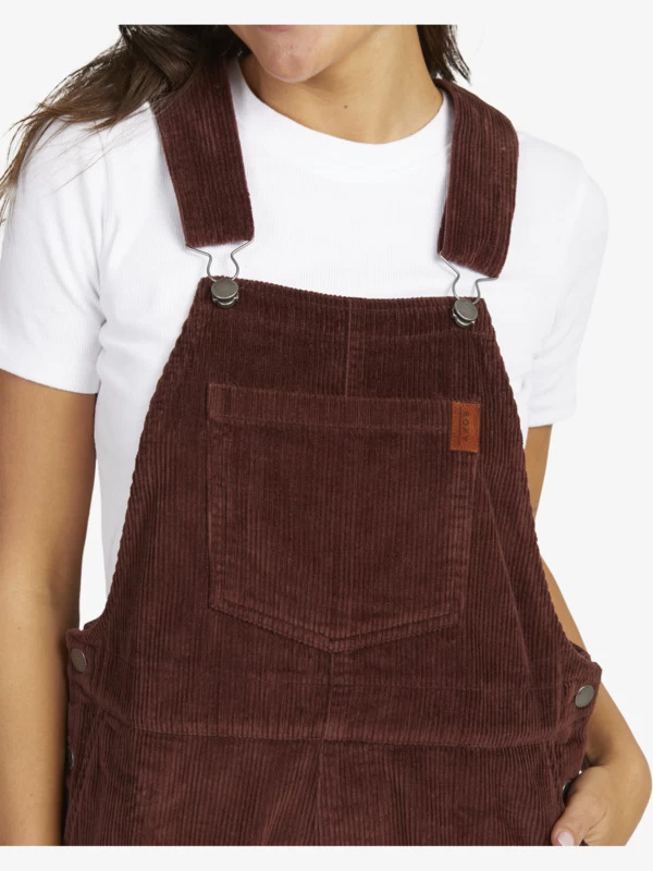 Roxy Womens Great Time Corduroy Dungaree Shorts - Image 2