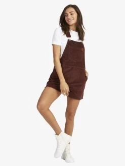 Roxy Womens Great Time Corduroy Dungaree Shorts