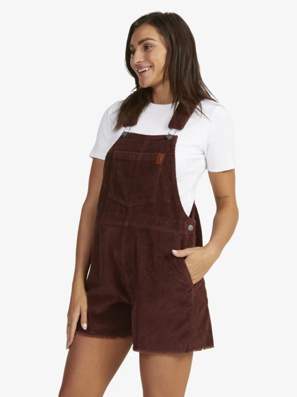 Roxy Womens Great Time Corduroy Dungaree Shorts - Image 3