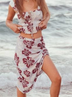 Roxy Womens Aloha Sessions Strappy Crop Top