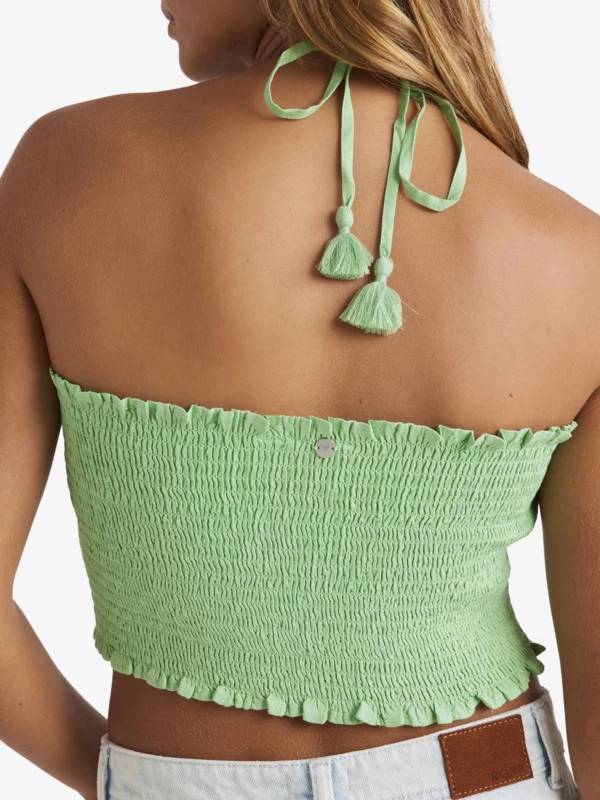 Roxy Womens Warm Waters Printed Strappy Bandeau Top