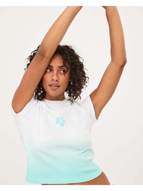 Roxy Womens Hibiscus Dip Cropped T-Shirt - Image 5