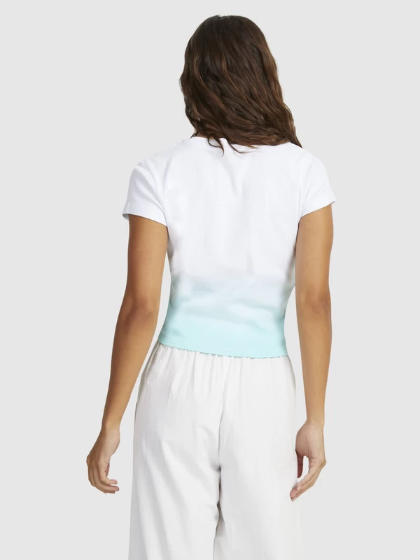 Roxy Womens Hibiscus Dip Cropped T-Shirt - Image 3