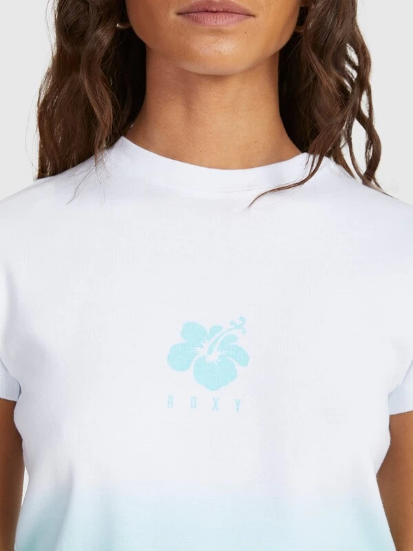 Roxy Womens Hibiscus Dip Cropped T-Shirt - Image 7