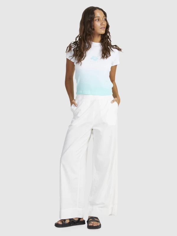 Roxy Womens Hibiscus Dip Cropped T-Shirt - Image 10