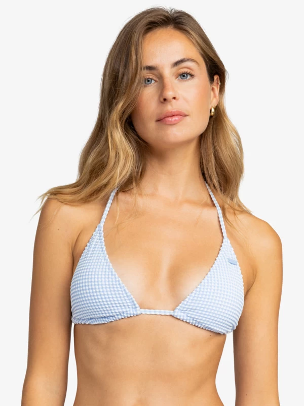 Roxy Womens Gingham Tiki Triangle Bikini Top