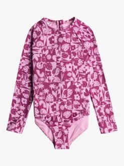 Roxy Girls 6-16 Slice Of ParadiseLong Sleeves One-Piece Rashguard