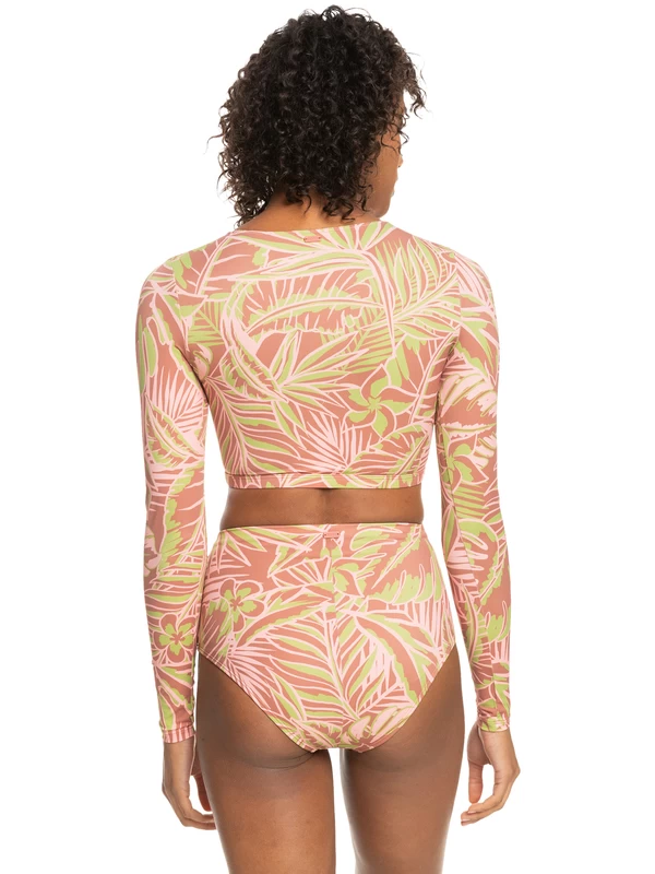 Womens Roxy Pro Nose Ride Cropped Long Sleeve Rash Vest - Image 4