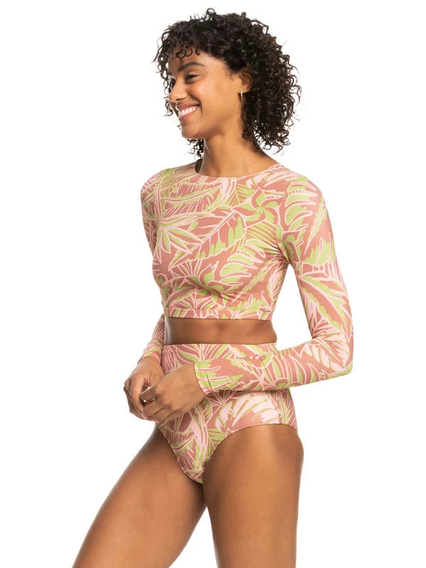 Womens Roxy Pro Nose Ride Cropped Long Sleeve Rash Vest - Image 5