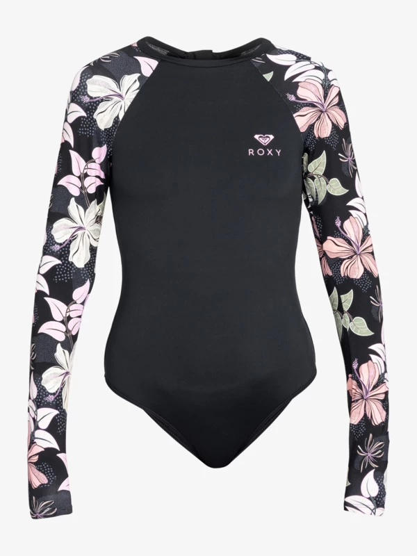Roxy Womens Sunny Floral Long Sleeves One-Piece Swimsuit