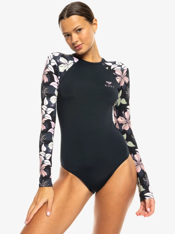 Roxy Womens Sunny Floral Long Sleeves One-Piece Swimsuit - Image 2