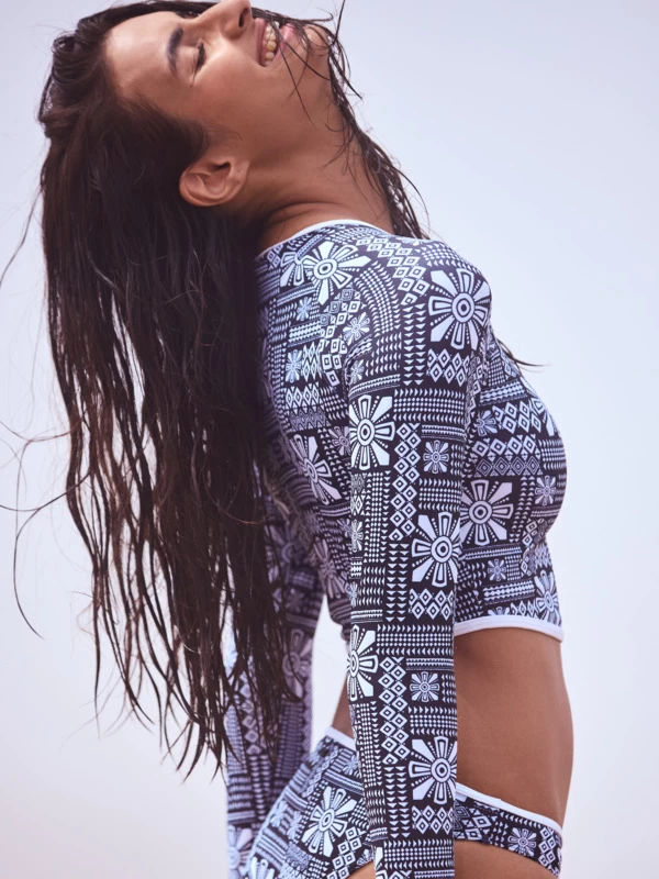 Roxy Womens MineralLong Sleeves Crop Surf Top - Image 5