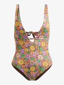Roxy Womens All About Sol Tie Back One-Piece Swimsuit