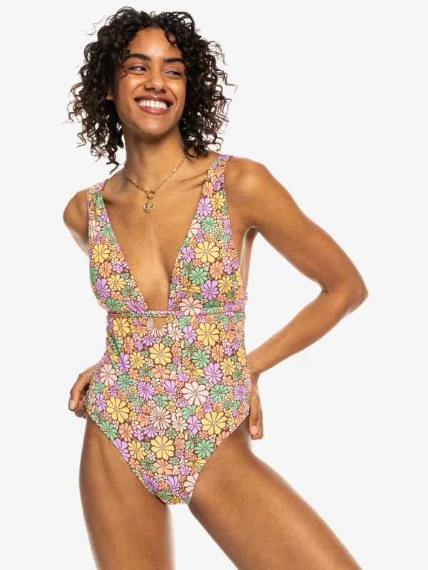 Roxy Womens All About Sol Tie Back One-Piece Swimsuit - Image 6