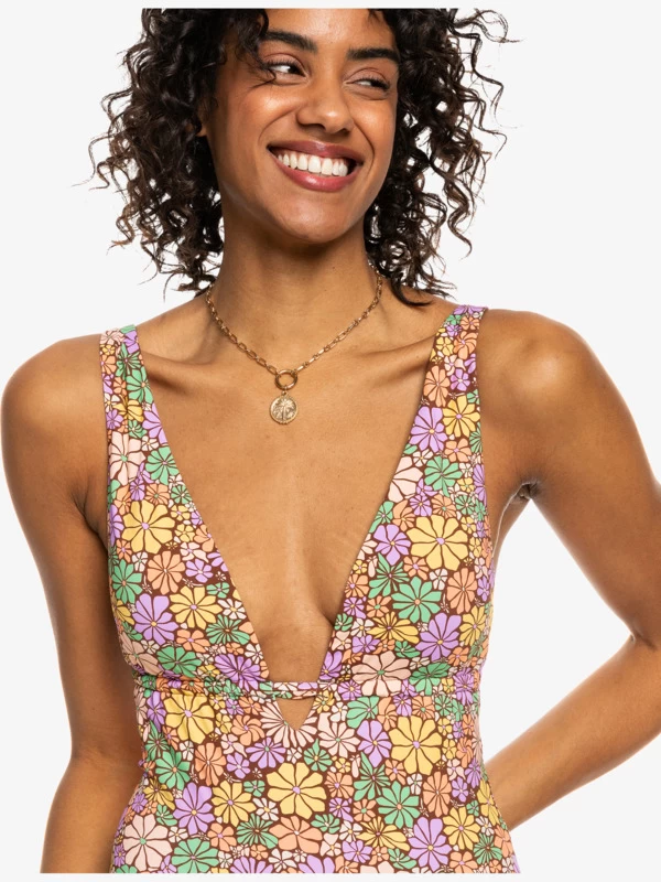 Roxy Womens All About Sol Tie Back One-Piece Swimsuit - Image 9