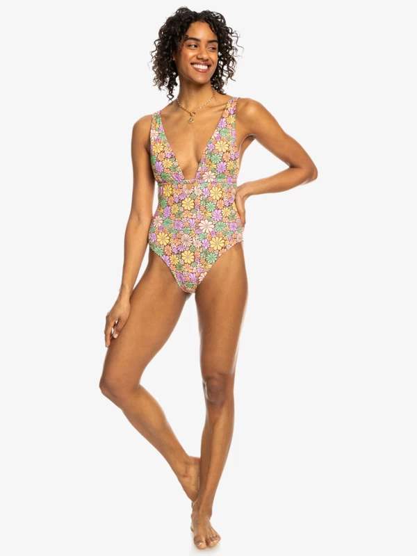 Roxy Womens All About Sol Tie Back One-Piece Swimsuit - Image 2