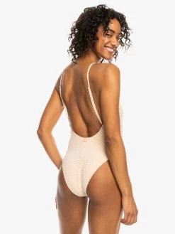 Roxy Womens Gingham High Leg One-Piece Swimsuit