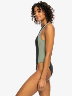 Womens ROXY Pro Wave Active One-Piece Swimsuit