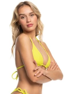 Roxy Womens Happy Rib Tiki Tri Bikini Top